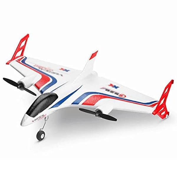 SCOOVY Dubbla borstlösa motorer Fjärrkontrollsegelflygplan, 3D/6G flygläge 2,4GHz fjärrkontroll Flygleksak, EPP-material RC-flygplan, perfekt för nybörjare(röd)